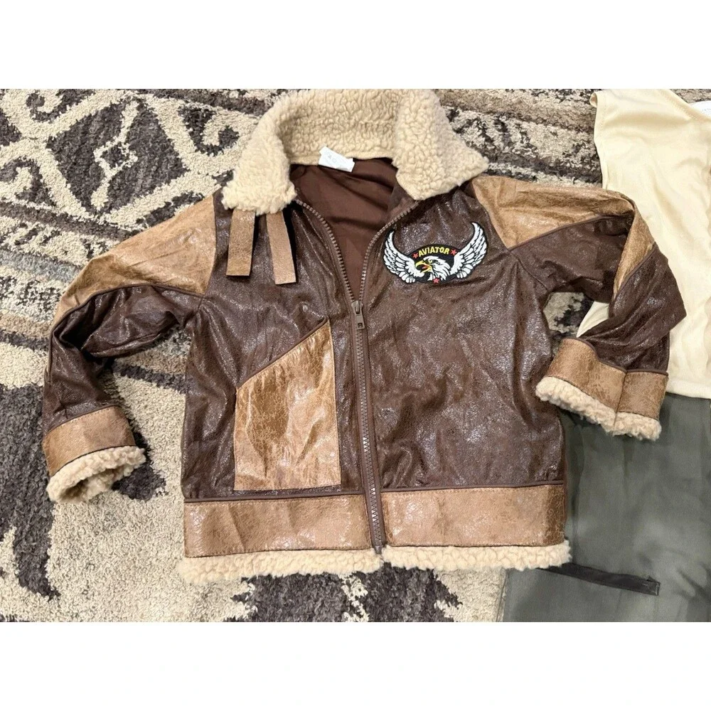 Dress Up America Aviator Costume Kids - Fighter Pilot Halloween Small 5 - 6
